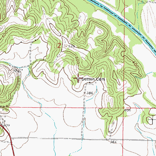 Topographic Map of Dutton Cemetery, IL