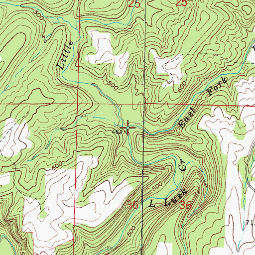 Topographic Map of East Fork Little Lusk Creek, IL