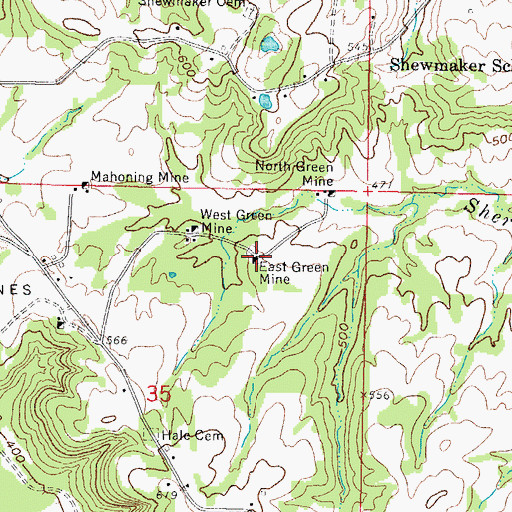 Topographic Map of East Green Mine, IL