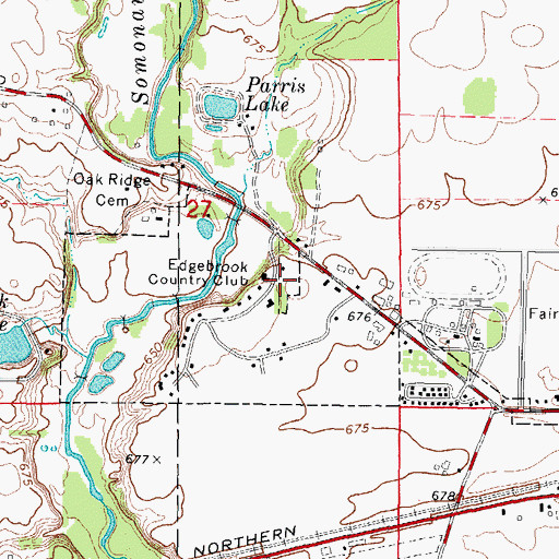 Topographic Map of Edgebrook Country Club, IL