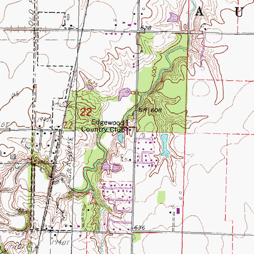 Topographic Map of Edgewood Country Club, IL