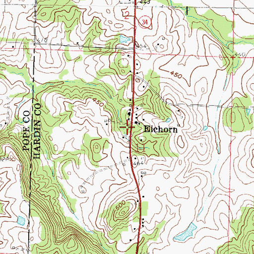 Topographic Map of Eichorn, IL