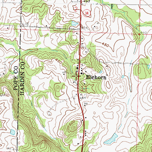 Topographic Map of Eichorn, IL