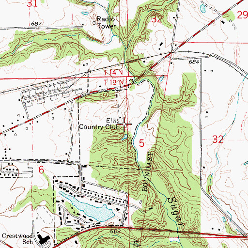 Topographic Map of Elks Country Club, IL