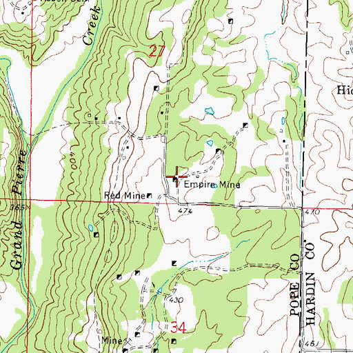 Topographic Map of Empire Mine, IL