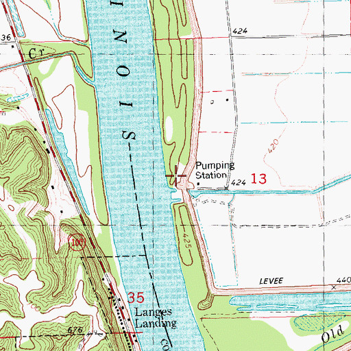 Topographic Map of Fairbanks Pumping Station, IL