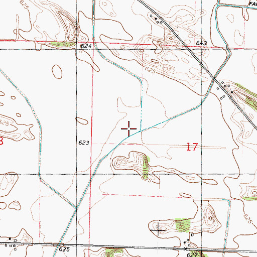 Topographic Map of Fairfield Ditch Number 1, IL