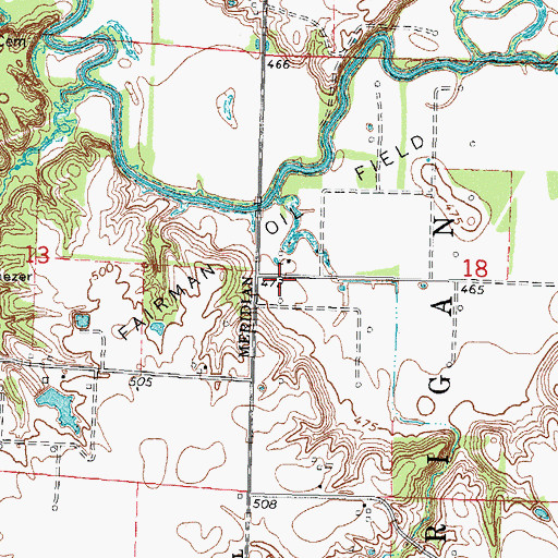 Topographic Map of Fairman Oil Field, IL