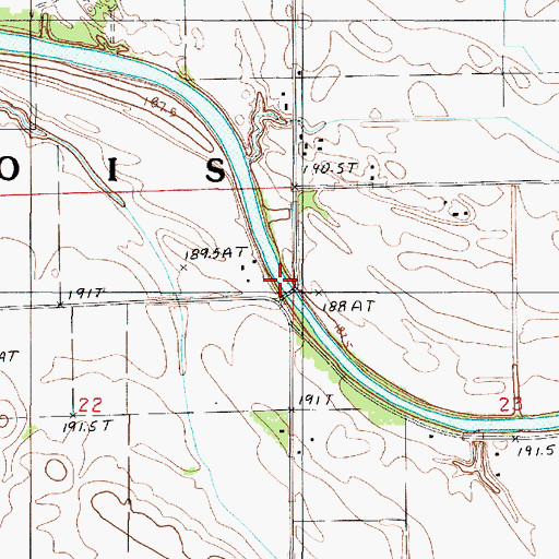 Topographic Map of Fiddler Bridge, IL