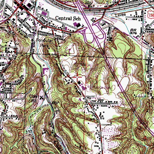 Topographic Map of Fondulac Golf Course, IL