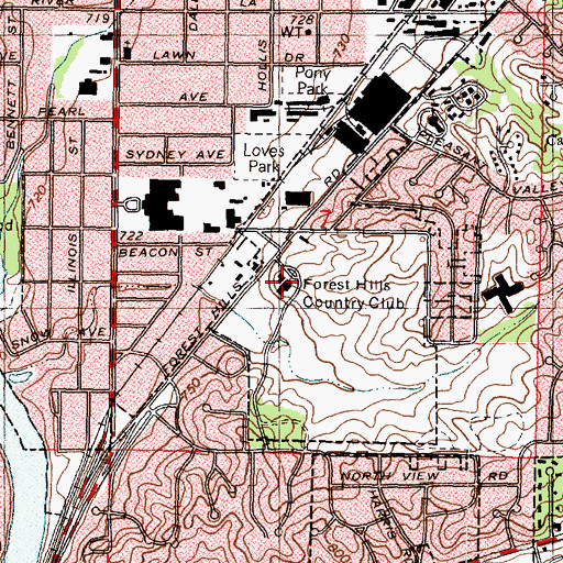 Topographic Map of Forest Hills Country Club, IL