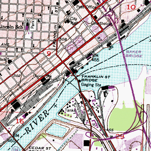 Topographic Map of Bob Michel Bridge, IL