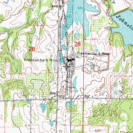 Topographic Map of Freeman Number 4 Mine, IL