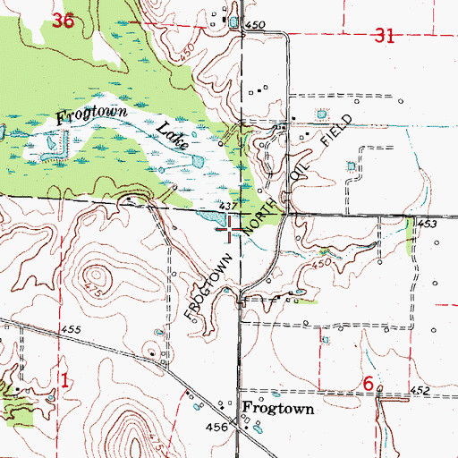Topographic Map of Frogtown North Oil Field, IL