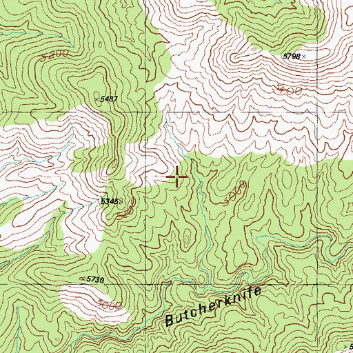 Topographic Map of Butcher Knife Corral, AZ