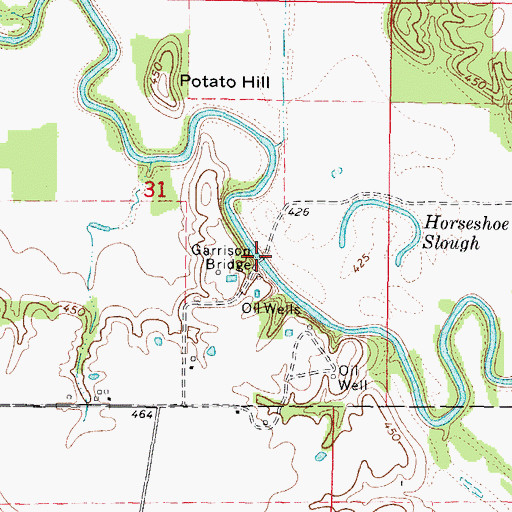 Topographic Map of Garrison Bridge, IL