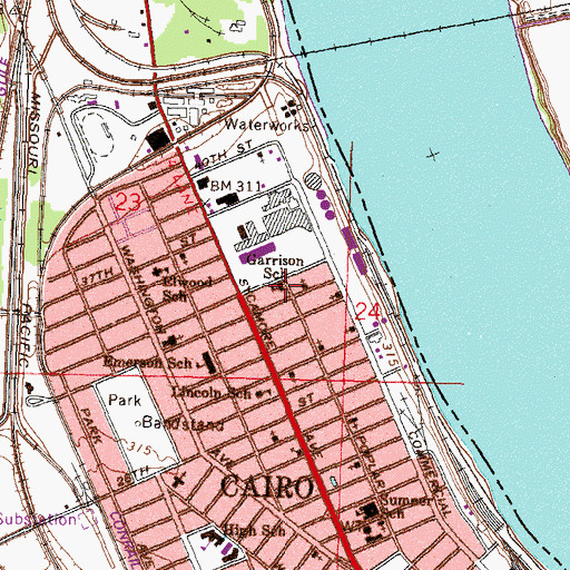Topographic Map of Garrison School, IL
