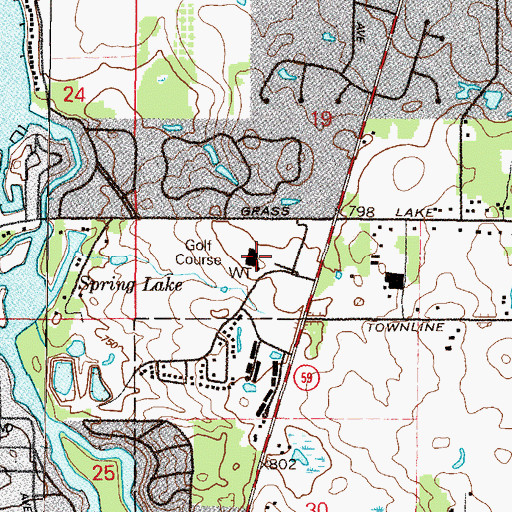 Topographic Map of Antioch Country Club, IL