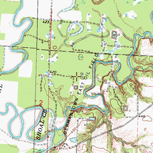 Topographic Map of Germantown East Oil Field, IL
