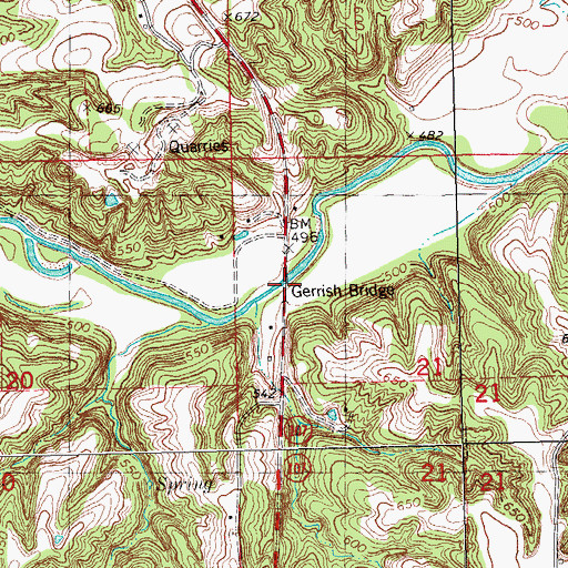 Topographic Map of Gerrish Bridge, IL
