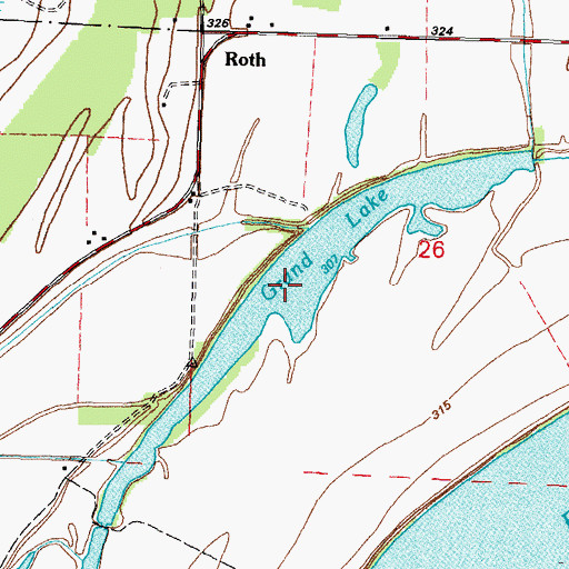 Topographic Map of Grand Lake, IL