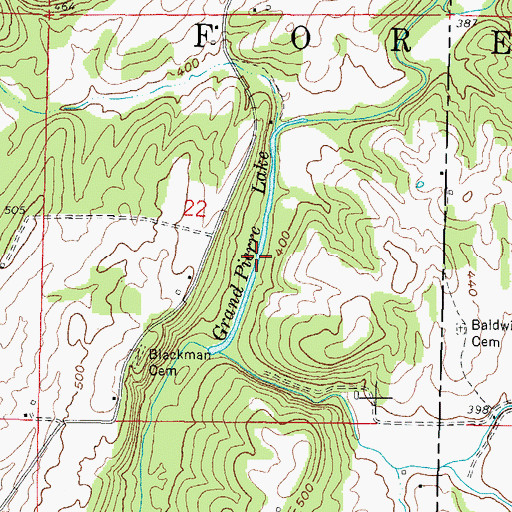 Topographic Map of Grand Pierre Lake, IL