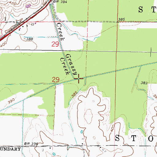 Topographic Map of Grassy Creek, IL