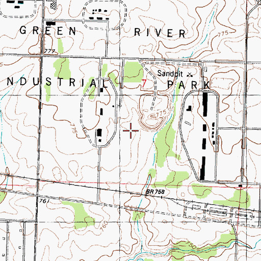 Topographic Map of Green River Ordnance Plant (historical), IL