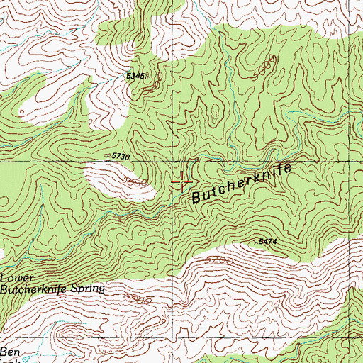 Topographic Map of Butcher Knife Spring, AZ