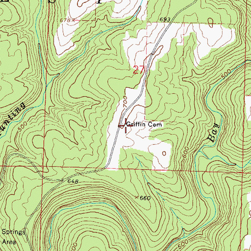 Topographic Map of Griffin Cemetery, IL