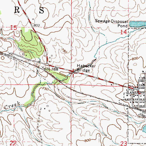 Topographic Map of Habecker Bridge, IL