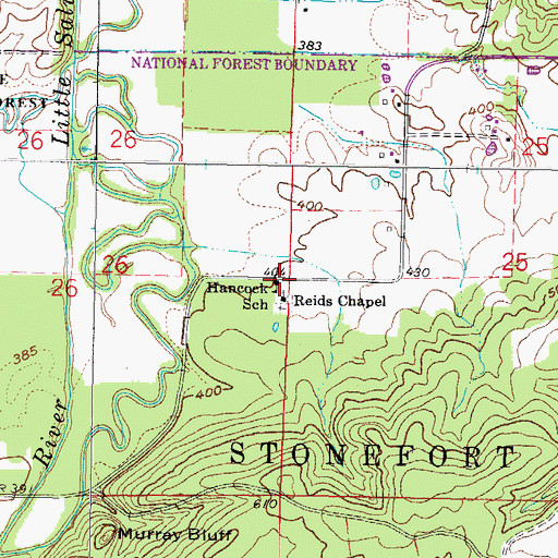 Topographic Map of Hancock School, IL