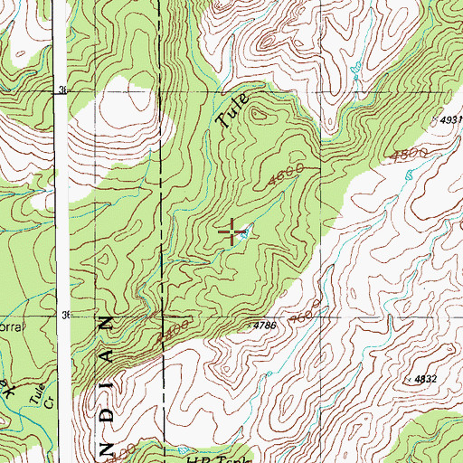 Topographic Map of Blue Tank, AZ