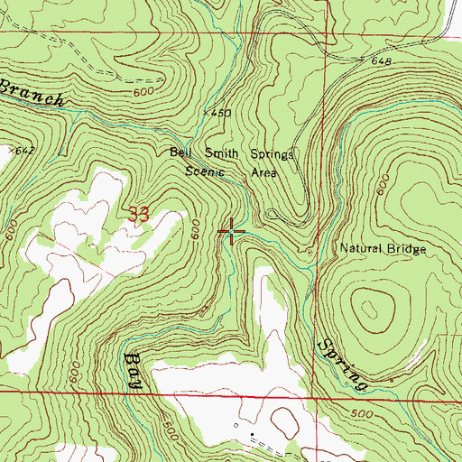 Topographic Map of Hill Branch, IL