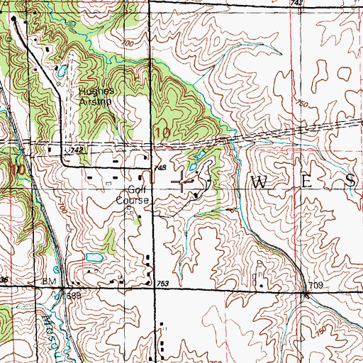 Topographic Map of Hill Crest Golf Course, IL