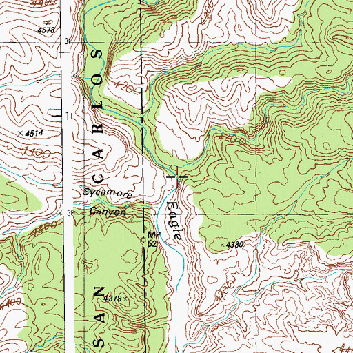 Topographic Map of Upper Eagle Creek Corral, AZ
