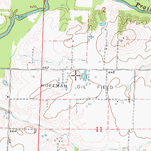 Topographic Map of Hoffman Oil Field, IL