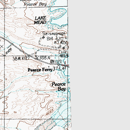 Topographic Map of Pearce Ferry, AZ