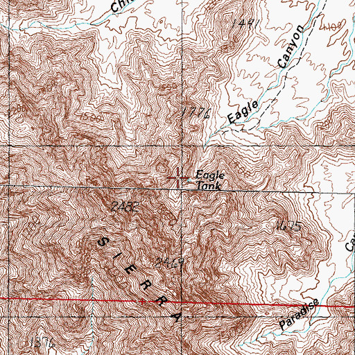 Topographic Map of Eagle Tank, AZ