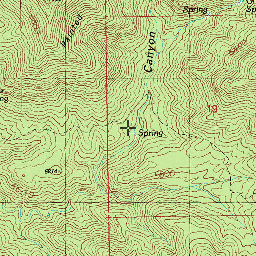 Topographic Map of Curve Spring, AZ