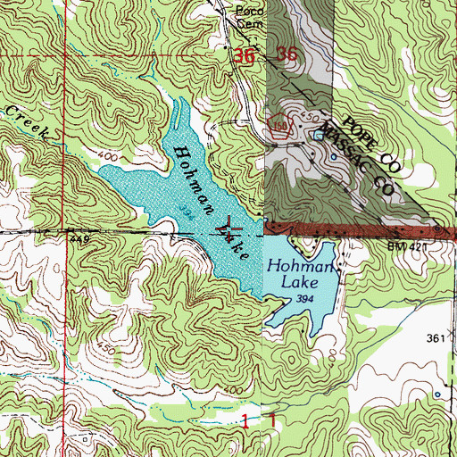 Topographic Map of Hohman Lake, IL