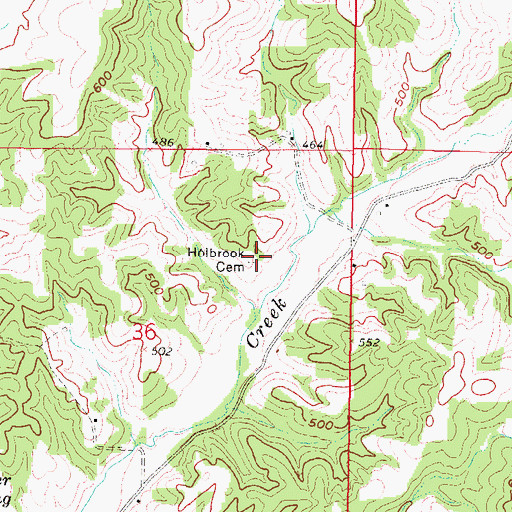 Topographic Map of Holbrook Cemetery, IL