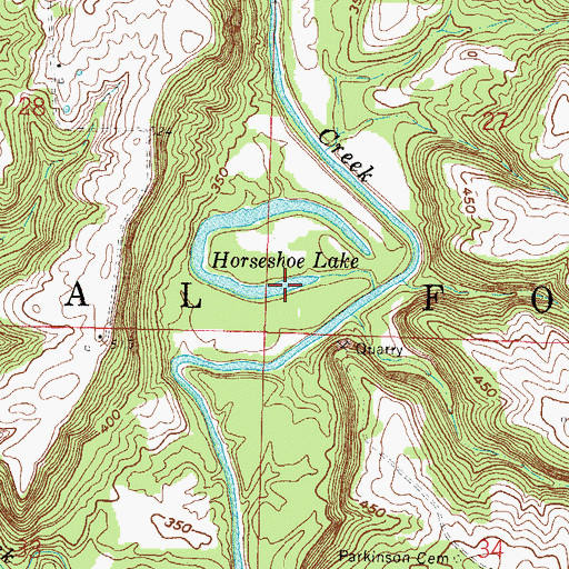 Topographic Map of Horseshoe Lake, IL