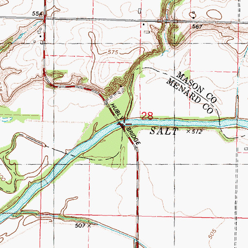 Topographic Map of Hubly Bridge, IL