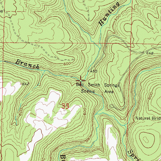 Topographic Map of Hunting Branch, IL