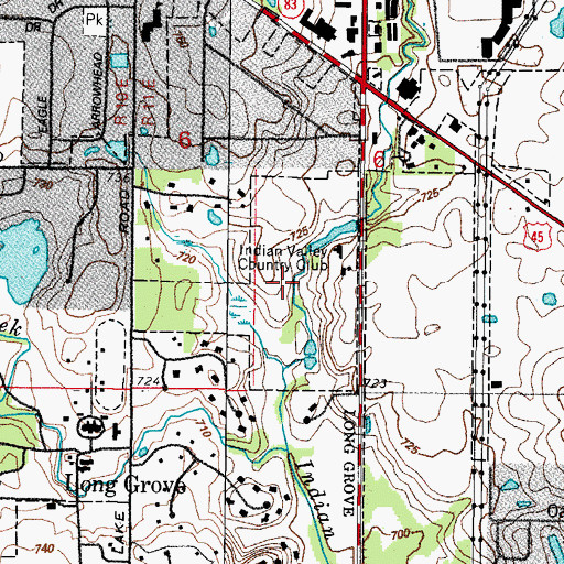 Topographic Map of Indian Valley Country Club, IL