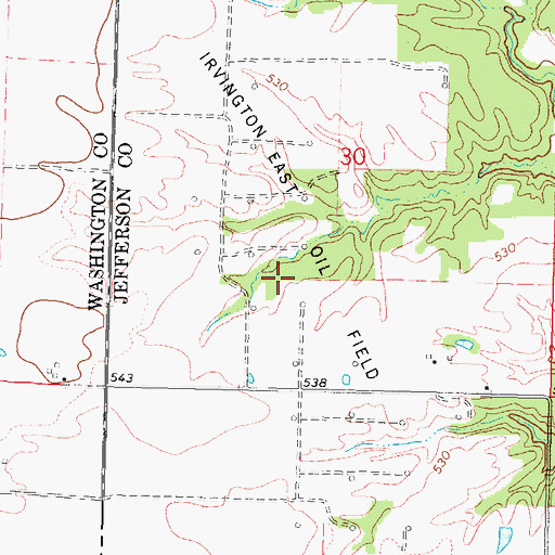 Topographic Map of Irvington East Oil Field, IL