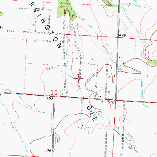 Topographic Map of Irvington Oil Field, IL