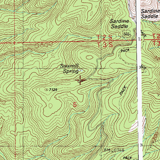 Topographic Map of Sawmill Corral, AZ