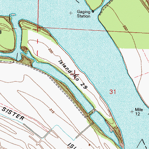 Topographic Map of Island Number 29, IL